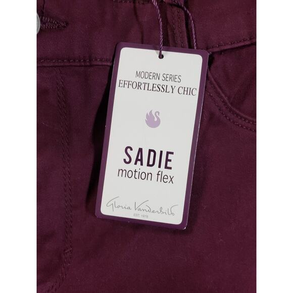 Gloria Vanderbilt Jeans Sz 14 Womens Purple Low Rise Sadie Slim Straight NWT - Picture 3 of 16
